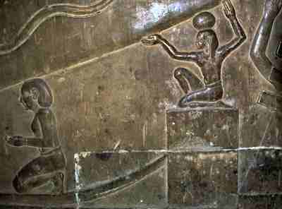 Soot on the Dendera-Relief